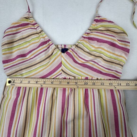 Old Navy Womens Midi Sundress Small Pastel Stripe Halter Empire Waist Beachy - Picture 9 of 11